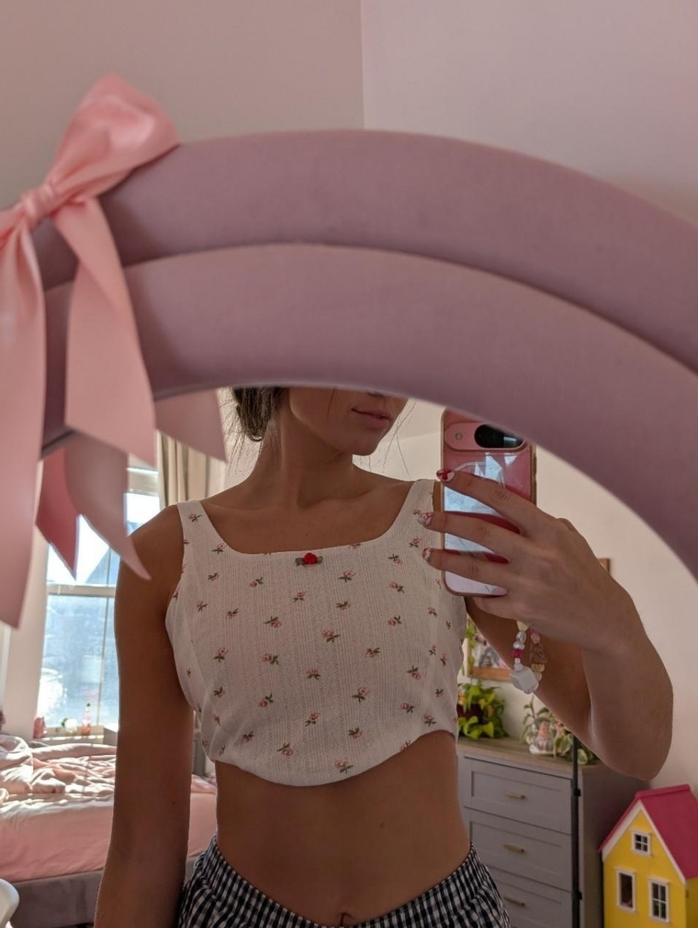 Floral White Crop Top